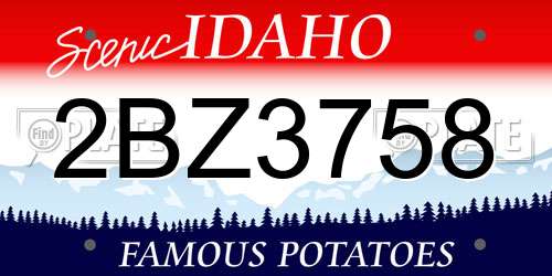 2BZ3758 Idaho License Plate