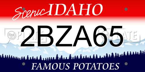 2BZA65 Idaho License Plate