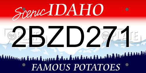 2BZD271 Idaho License Plate