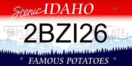 2BZI26 Idaho License Plate
