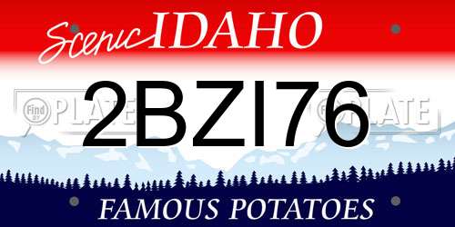2BZI76 Idaho License Plate