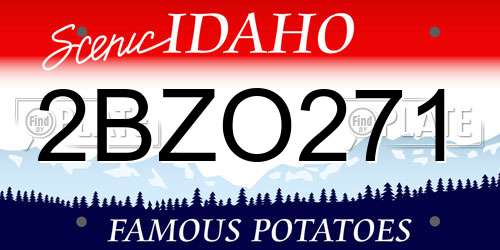 2BZO271 Idaho License Plate