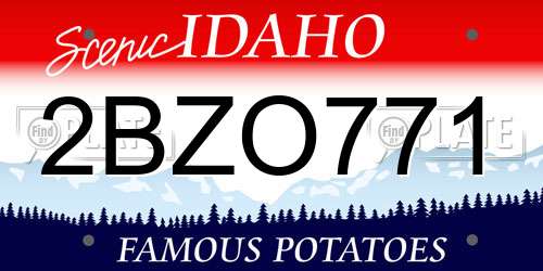 2BZO771 Idaho License Plate