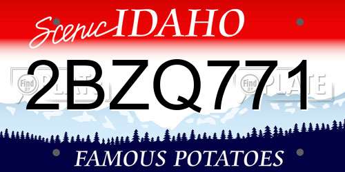 2BZQ771 Idaho License Plate