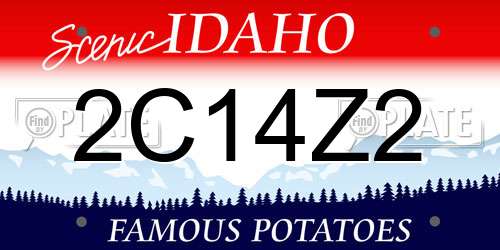 2C14Z2 Idaho License Plate