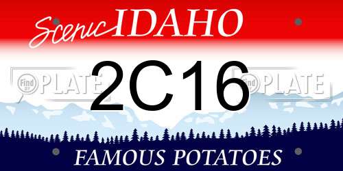 2C16 Idaho License Plate