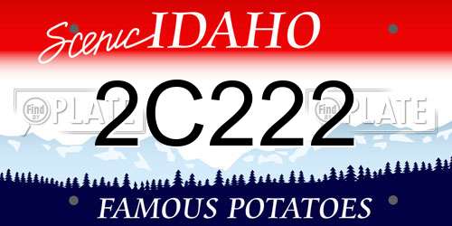 2C222 Idaho License Plate