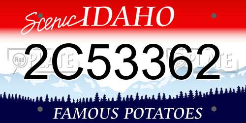 2C53362 Idaho License Plate