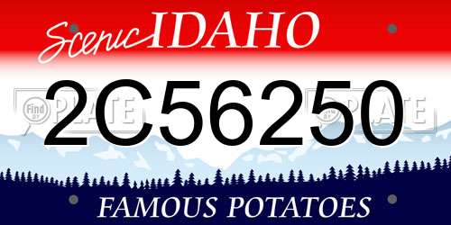 2C56250 Idaho License Plate