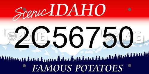 2C56750 Idaho License Plate