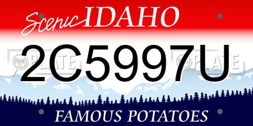 2C5997U Idaho License Plate
