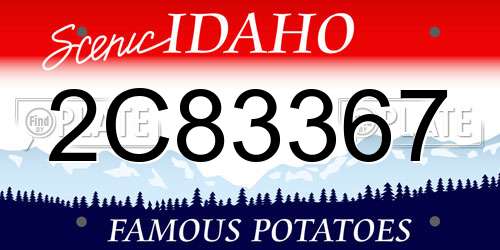 2C83367 Idaho License Plate