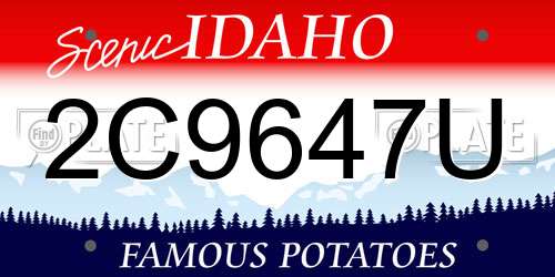 2C9647U Idaho License Plate