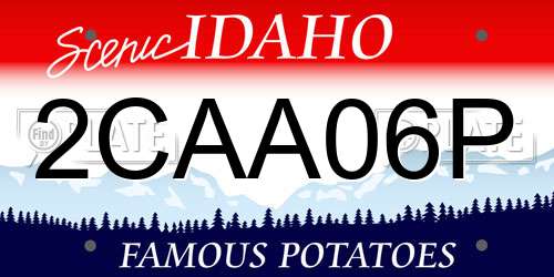 2CAA06P Idaho License Plate