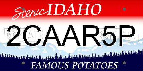 2CAAR5P Idaho License Plate