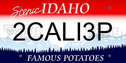 2CALI3P Idaho License Plate