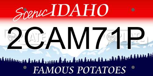 2CAM71P Idaho License Plate
