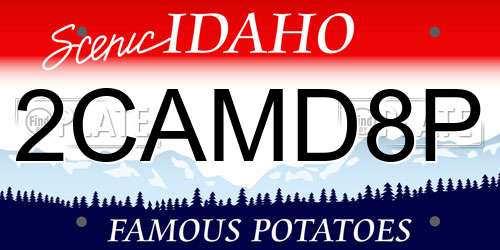 2CAMD8P Idaho License Plate