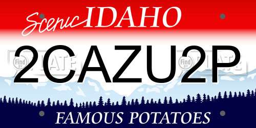 2CAZU2P Idaho License Plate