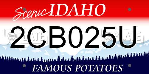 2CB025U Idaho License Plate
