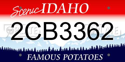2CB3362 Idaho License Plate