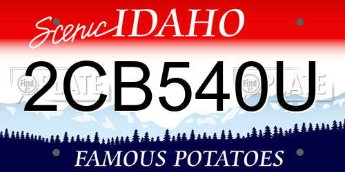 2CB540U Idaho License Plate