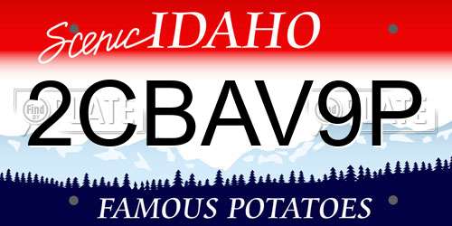 2CBAV9P Idaho License Plate