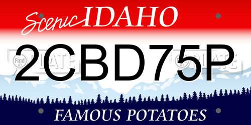 2CBD75P Idaho License Plate