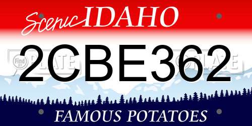 2CBE362 Idaho License Plate