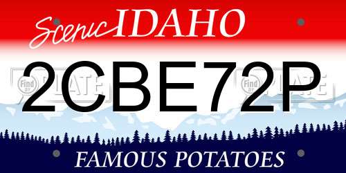2CBE72P Idaho License Plate