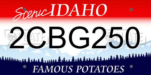 2CBG250 Idaho License Plate