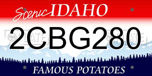 2CBG280 Idaho License Plate