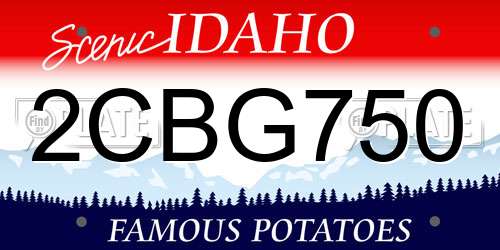 2CBG750 Idaho License Plate