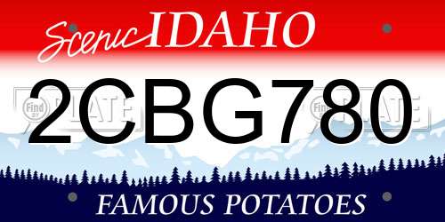 2CBG780 Idaho License Plate
