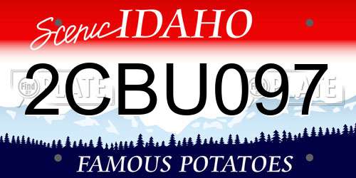2CBU097 Idaho License Plate