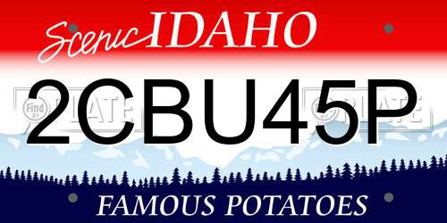 2CBU45P Idaho License Plate