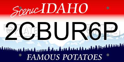 2CBUR6P Idaho License Plate