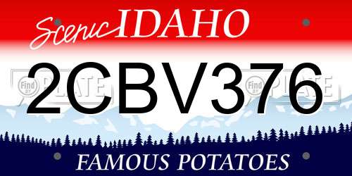 2CBV376 Idaho License Plate