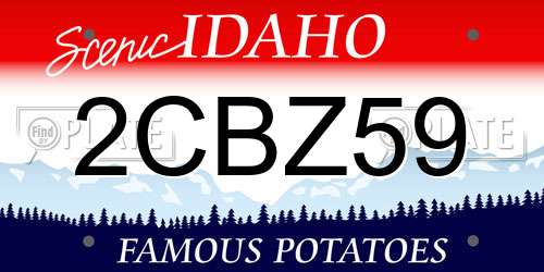 2CBZ59 Idaho License Plate