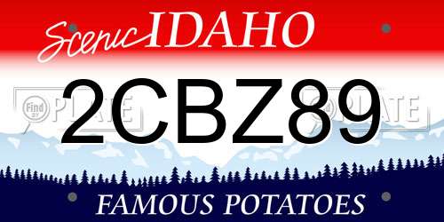 2CBZ89 Idaho License Plate
