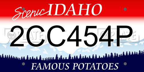 2CC454P Idaho License Plate