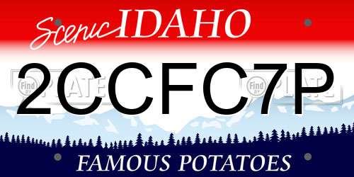 2CCFC7P Idaho License Plate