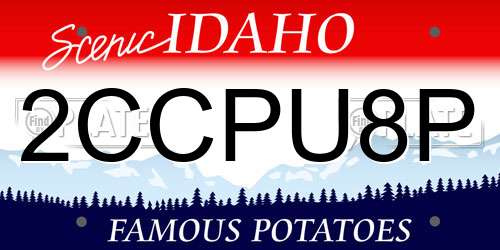 2CCPU8P Idaho License Plate