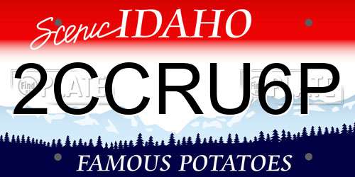 2CCRU6P Idaho License Plate