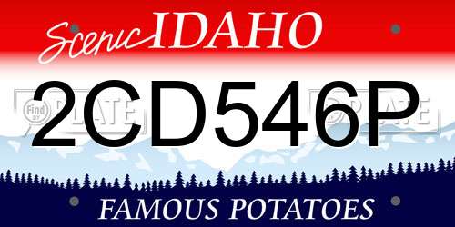 2CD546P Idaho License Plate