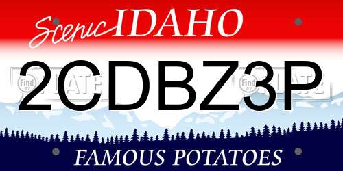 2CDBZ3P Idaho License Plate