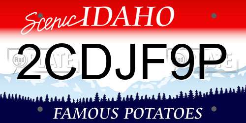 2CDJF9P Idaho License Plate