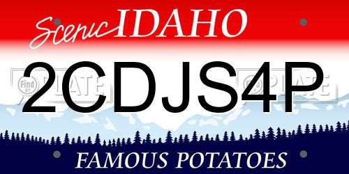 2CDJS4P Idaho License Plate