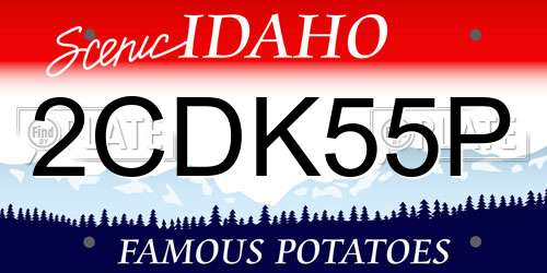 2CDK55P Idaho License Plate