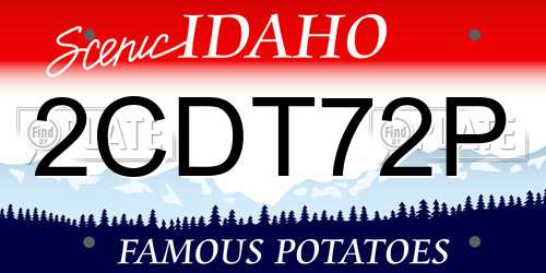 2CDT72P Idaho License Plate